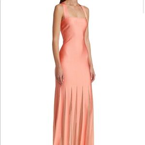 St. John Shimmer Jacquard Sheer Pleats Knit Gown. Size 4. $1995